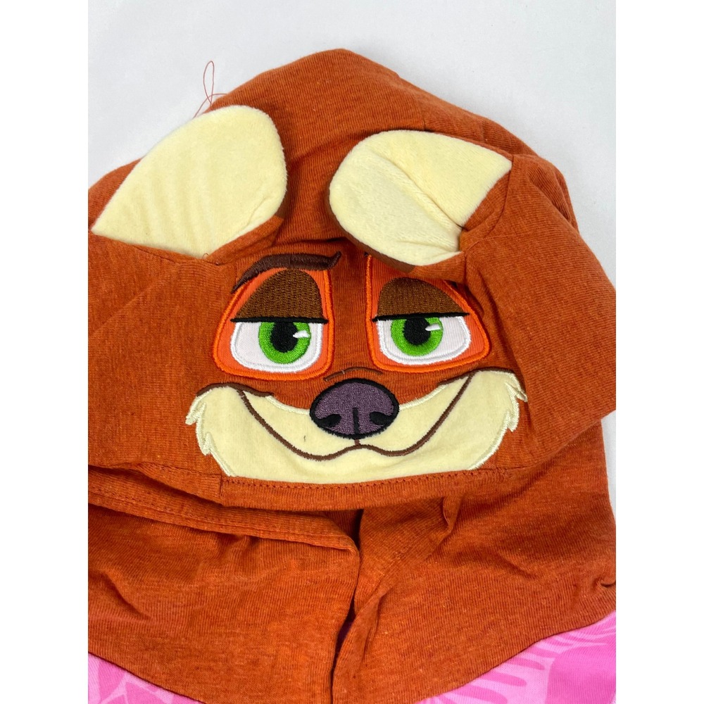 Disney Zootopia Sz 3 Child Nick Wilde Costume T-Shirt Hoodie Short Sleeves Pink - Picture 4 of 6